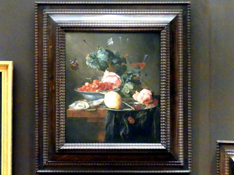 Jan Davidsz. de Heem (1634–1684), Stillleben mit Früchten, Blumen und Austern, Prag, Nationalgalerie im Palais Schwarzenberg, 1. Obergeschoss, Saal 4, 1652