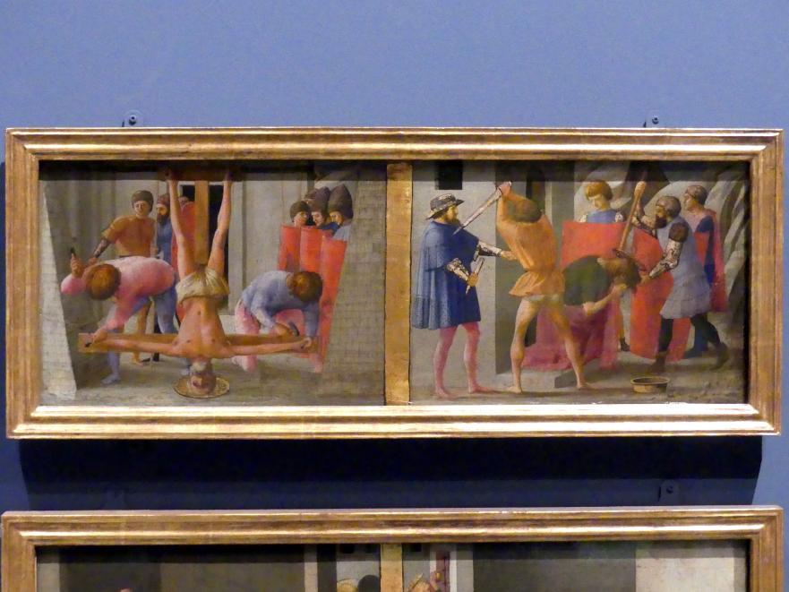 Masaccio (1426–1428), Die Martyrien der Heiligen Petrus und Paulus, Berlin, Bode-Museum, Saal 121, 1426