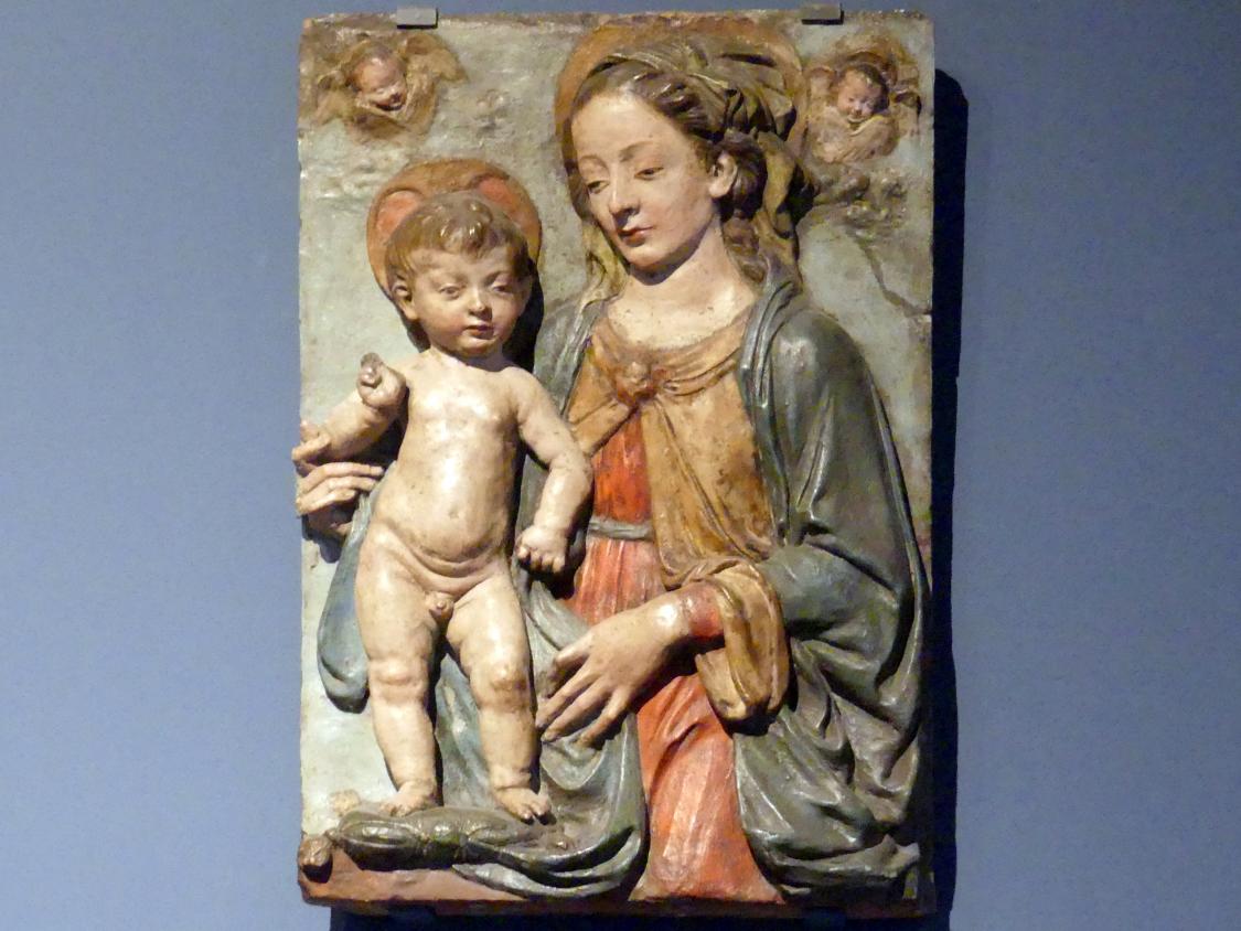 Andrea del Verrocchio (Nachahmer) (1455–1475), Maria mit Kind, gen. Medici Madonna, Berlin, Bode-Museum, Saal 122, um 1470–1480