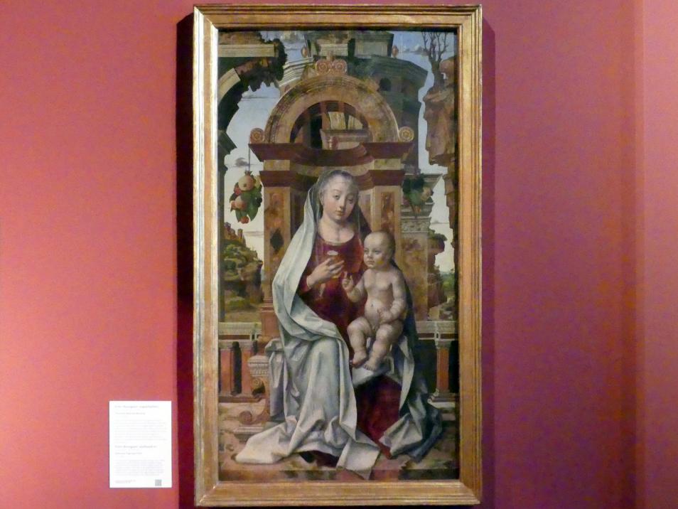 Pedro Berruguete (1475), Thronende Maria mit dem Kind, Berlin, Bode-Museum, Saal 211, um 1475