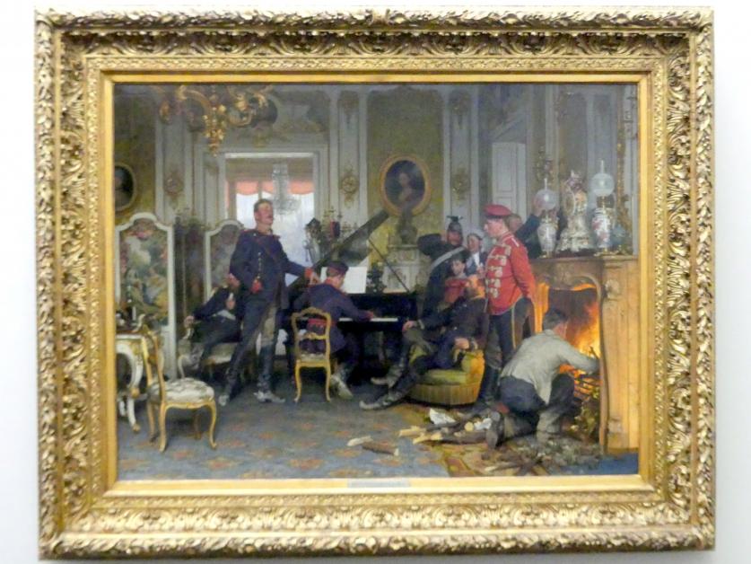 Anton von Werner (1866–1895), Im Etappenquartier vor Paris, Berlin, Alte Nationalgalerie, Saal 113, Kunst der Gründerzeit, 1894