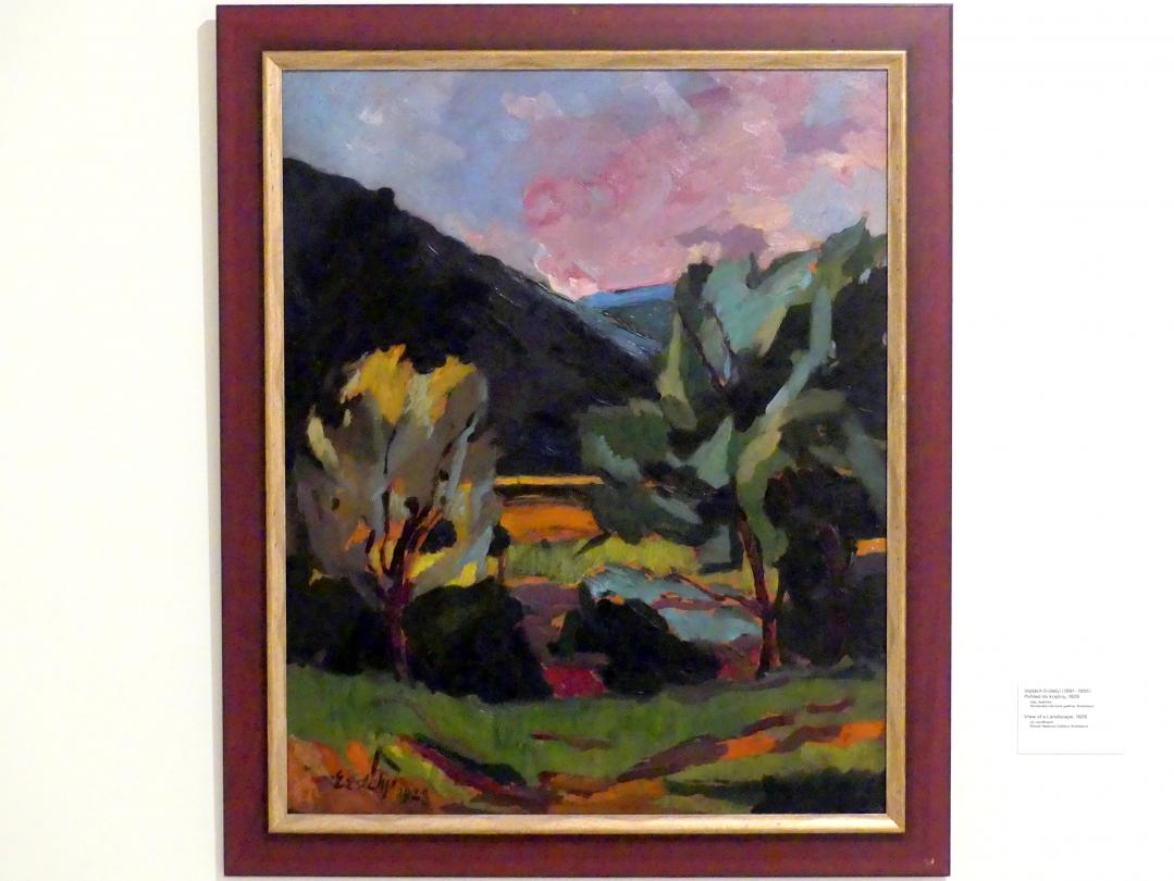 Vojtěch Erdélyi (1925–1934), Blick auf eine Landschaft, Prag, Nationalgalerie im Messepalast, 1918-1939, Saal 18, 1928
