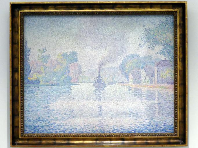Paul Signac (1883–1933), Dampfer L'Hirondelle auf der Seine, Prag, Nationalgalerie im Messepalast, Das lange Jahrhundert, Saal 14, 1901