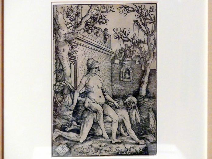 Hans Baldung Grien (1500–1544), Aristoteles und Phyllis, Karlsruhe, Staatliche Kunsthalle, Ausstellung "Hans Baldung Grien, heilig | unheilig", Saal 8, 1513