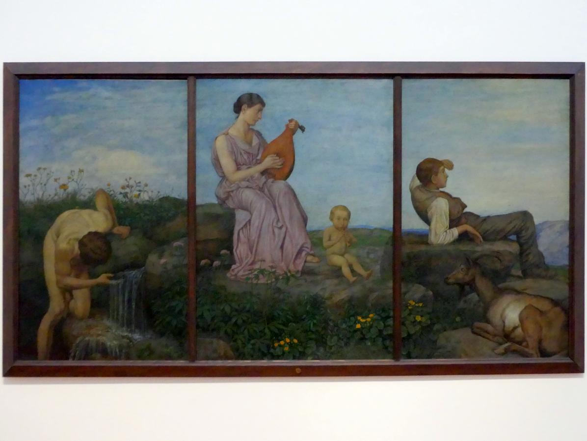 Hans Thoma (1860–1912), Triptychon "Die Quelle", Karlsruhe, Staatliche Kunsthalle, Kosmos Thoma, 1910–1915