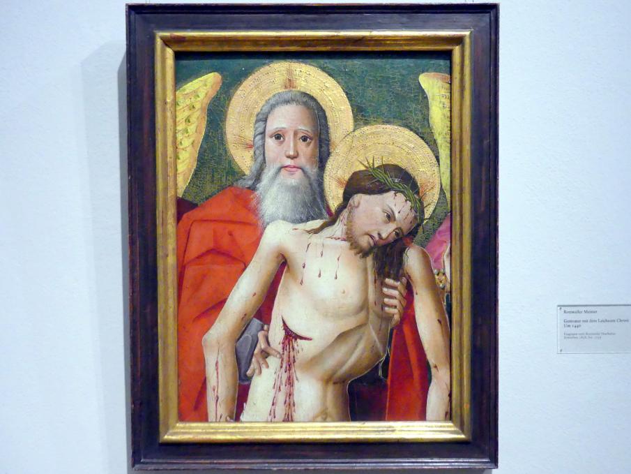 Gottvater mit dem Leichnam Christi, Rottweil, Heilig-Kreuz-Münster, jetzt Karlsruhe, Staatliche Kunsthalle, Saal 16, um 1440