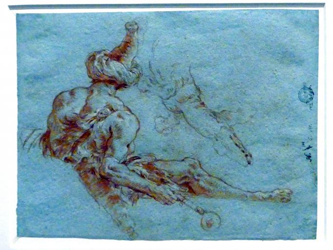 Giovanni Domenico Tiepolo (1743–1785), Sitzender mit Turban und Federschurz, Krokodil, Stuttgart, Staatsgalerie, Ausstellung "Tiepolo"  vom 11.10.2019 - 02.02.2020, Saal 8: Die Würzburger Residenz, 1753
