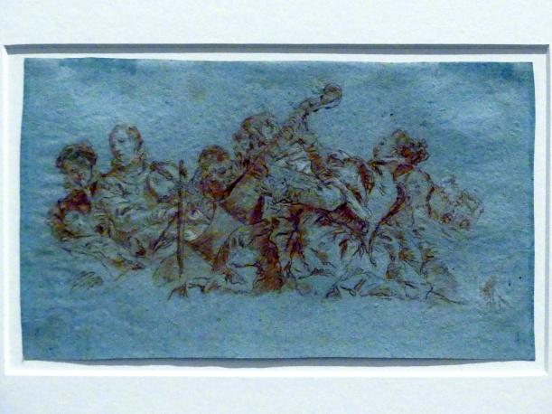 Giovanni Domenico Tiepolo (1743–1785), Gruppe von Musizierenden, Stuttgart, Staatsgalerie, Ausstellung "Tiepolo"  vom 11.10.2019 - 02.02.2020, Saal 8: Die Würzburger Residenz, 1752