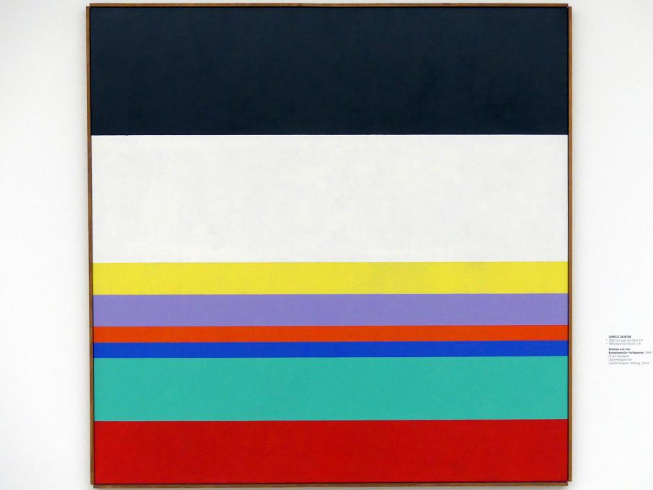 Camille Graeser (1964–1969), Relation von vier Komplementär-Farbpaaren, Stuttgart, Kunstmuseum, Saal 9, 1968–1971