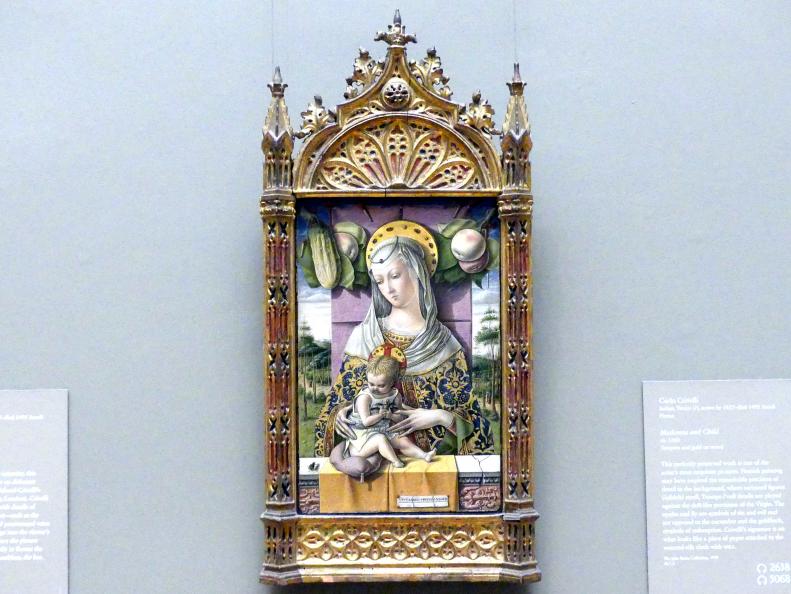 Carlo Crivelli (1472–1492), Maria mit Kind, New York, Metropolitan Museum of Art (Met), Saal 644, um 1480