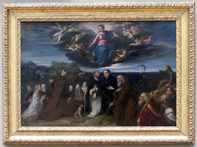 Ippolito Scarsella (Scarsellino) (1590–1609), Maria verehrt von Heiligen, New York, Metropolitan Museum of Art (Met), Saal 637, um 1609