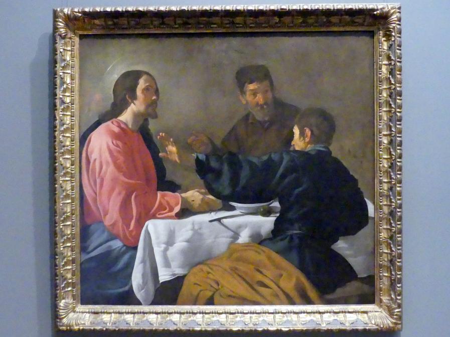 Diego Rodríguez de Silva y Velázquez (1618–1659), Abendmahl in Emmaus, New York, Metropolitan Museum of Art (Met), Saal 635, 1622–1623