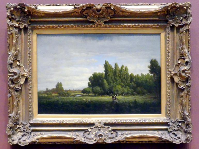 Théodore Rousseau (1827–1862), Von Bäumen gesäumte Wiese, New York, Metropolitan Museum of Art (Met), Saal 802, um 1845, Bild 1/2