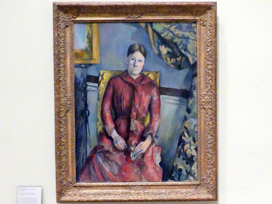 Paul Cézanne (1866–1906), Madame Cézanne (Hortense Fiquet, 1850-1922) in einem roten Kleid, New York, Metropolitan Museum of Art (Met), Saal 826, 1888–1890