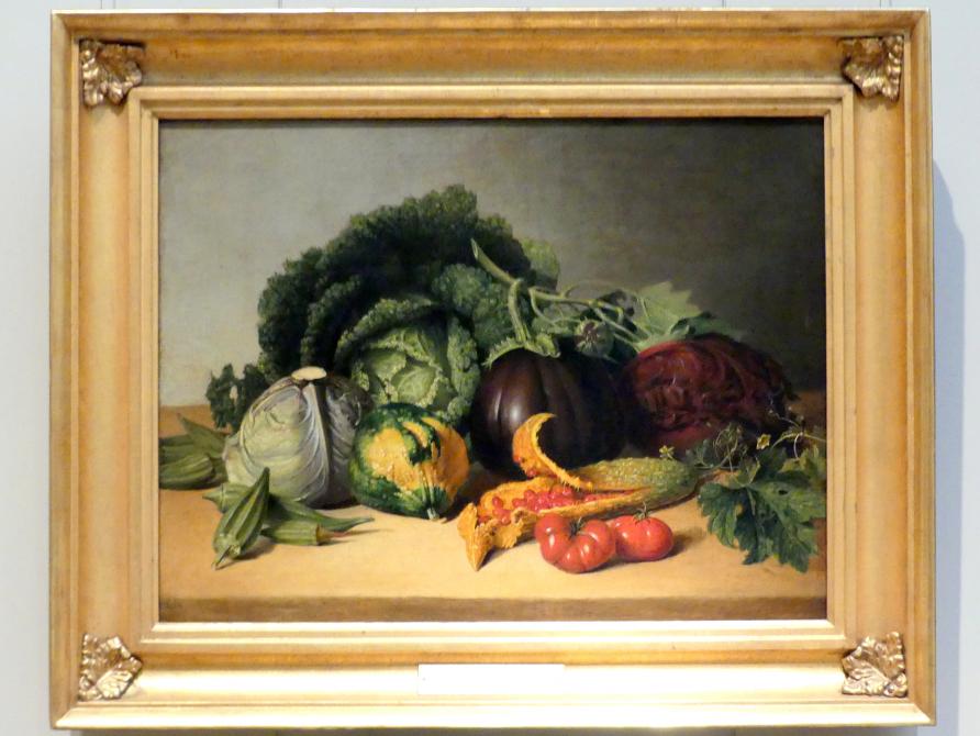 James Peale (1825), Stillleben: Balsamapfel und Gemüse, New York, Metropolitan Museum of Art (Met), Saal 756, um 1820–1830