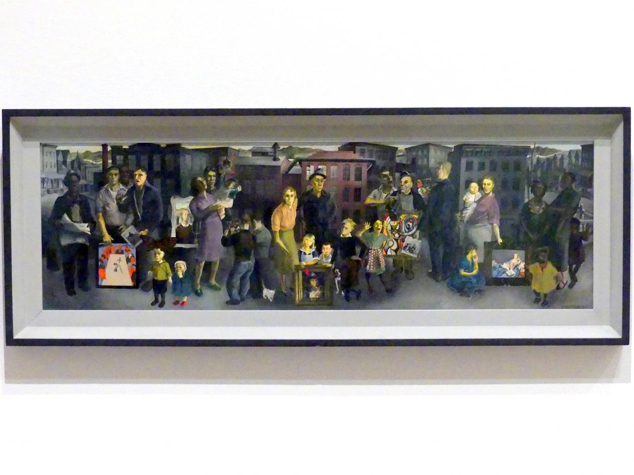 Honoré Desmond Sharrer (1943), Arbeiter und Gemälde, New York, Museum of Modern Art (MoMA), Saal 402, 1943