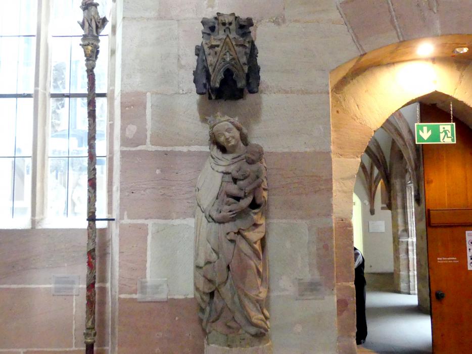 Muttergottes, Freiburg, Haus Merianstr. 7-9, jetzt Nürnberg, Germanisches Nationalmuseum, Saal 32, um 1460, Bild 1/3