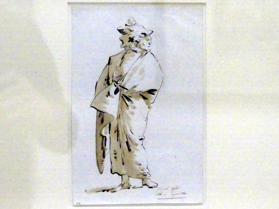 Lorenzo Baldissera Tiepolo (1752–1757), Stehender Orientale mit Bart, Würzburg, Martin von Wagner Museum, Ausstellung "Tiepolo und seine Zeit in Würzburg" vom 31.10.2020-15.07.2021, Saal 2, um 1751–1753