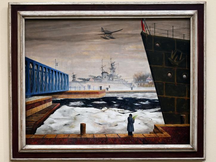 Franz Radziwill (1920–1938), Inselbrücke in Wilhelmshaven, München, Pinakothek der Moderne, Saal 12, 1934