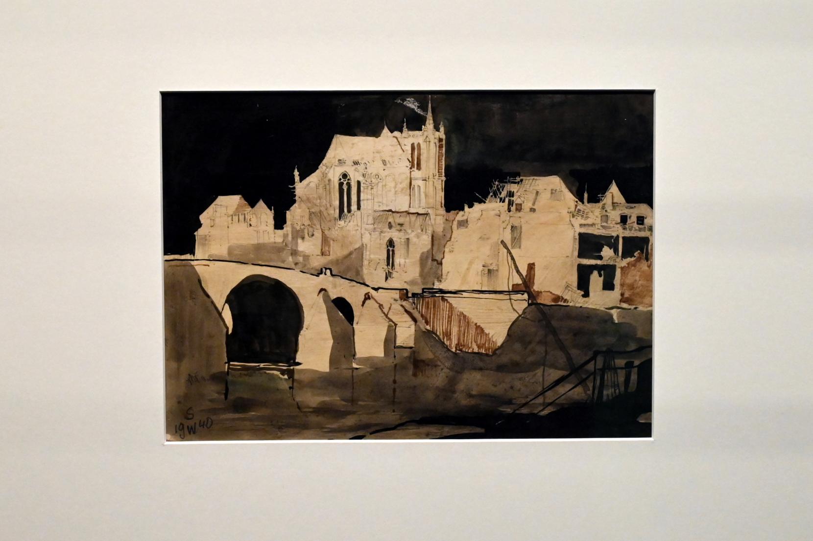 Willi Sitte (1938–2002), Landschaft in Frankreich, Halle (Saale), Kunstmuseum Moritzburg, Ausstellung "Sittes Welt" vom 03.10.2021 - 06.02.2022, Saal 2, 1940