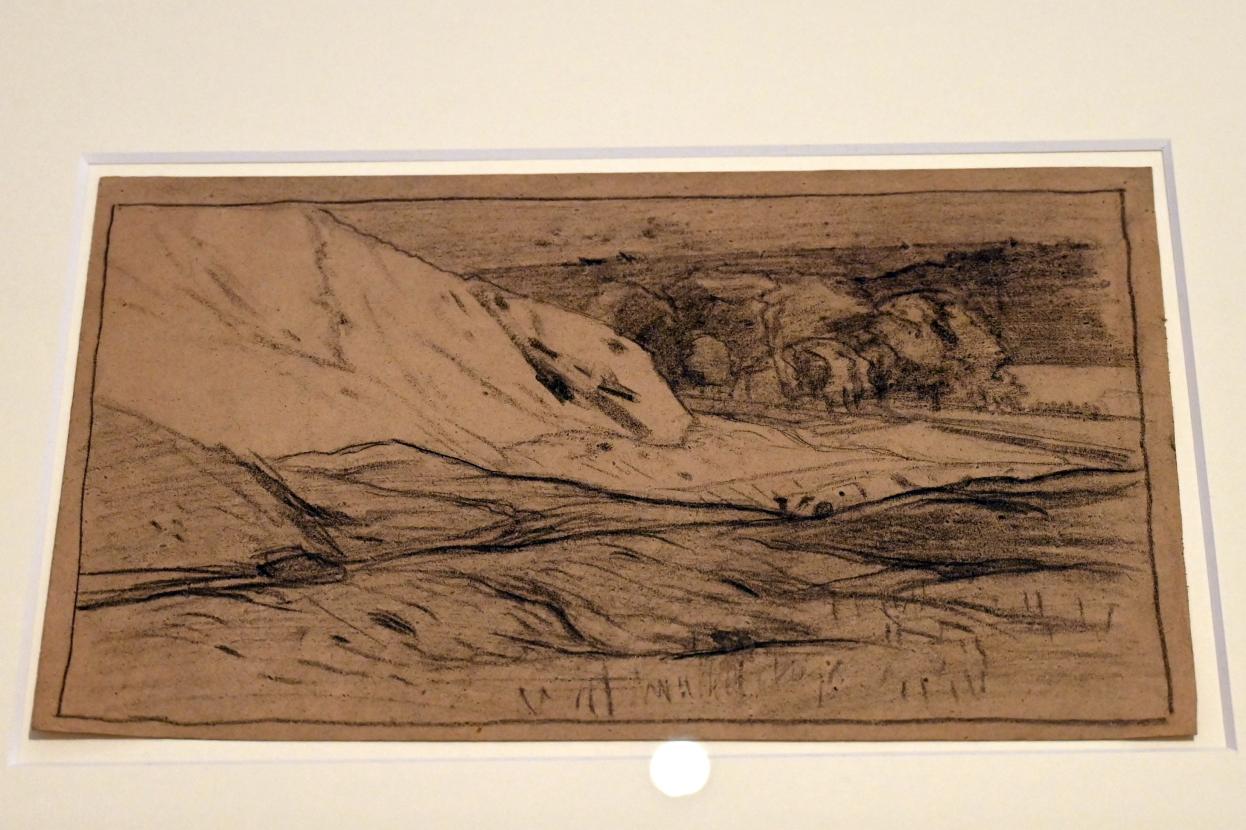 Alfredo d’Andrade (1867–1871), Skizze für "Die Kalksteinbrüche von Rivara", Turin, GAM Torino, Ausstellung "Natur und Wahrheit" vom 09.07.-17.10.2021, um 1869