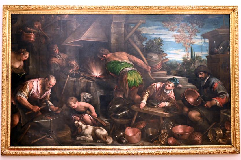Jacopo Bassano (da Ponte) (1539–1590), Die Schmiede des Vulkan, Turin, Galleria Sabauda, Saal 15, 1580–1584