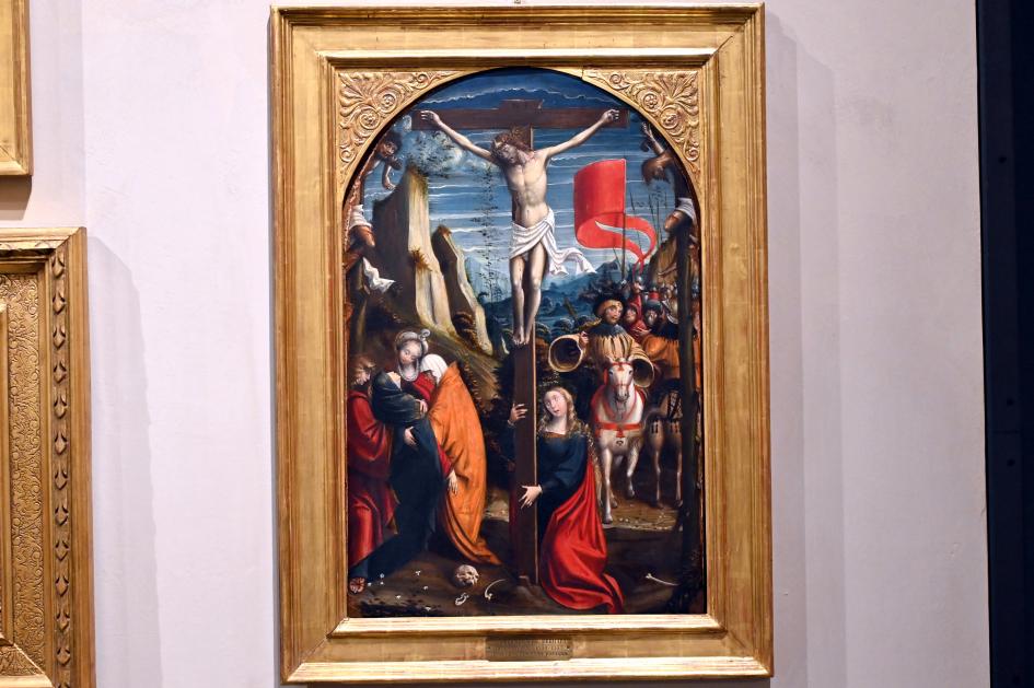 Defendente Ferrari (1504–1532), Kreuzigung, Turin, Museo civico d'arte antica, Saal 4, um 1518–1523, Bild 1/2