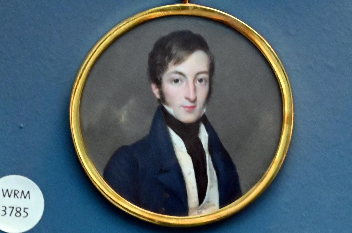 Pierre Edouard Gautier d'Agoty (1821), Junger Herr in blauem Rock und weißer Weste, Köln, Wallraf-Richartz-Museum, Barock - Saal 9, 1821