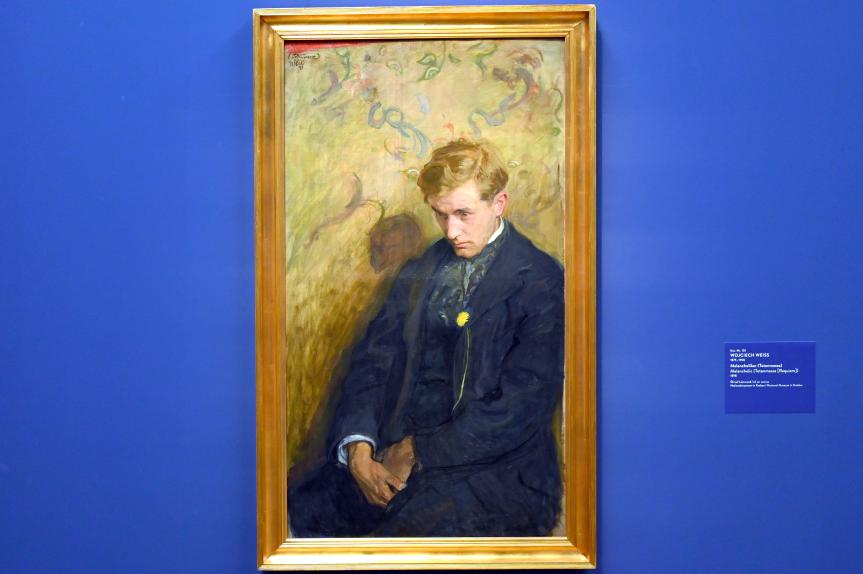 Wojciech Weiss (1898–1923), Melancholiker (Totenmesse), München, Kunsthalle, Ausstellung "Polnischer Symbolismus um 1900" vom 25.03.-07.08.2022, Saal 9 - Die nackte Seele, 1898