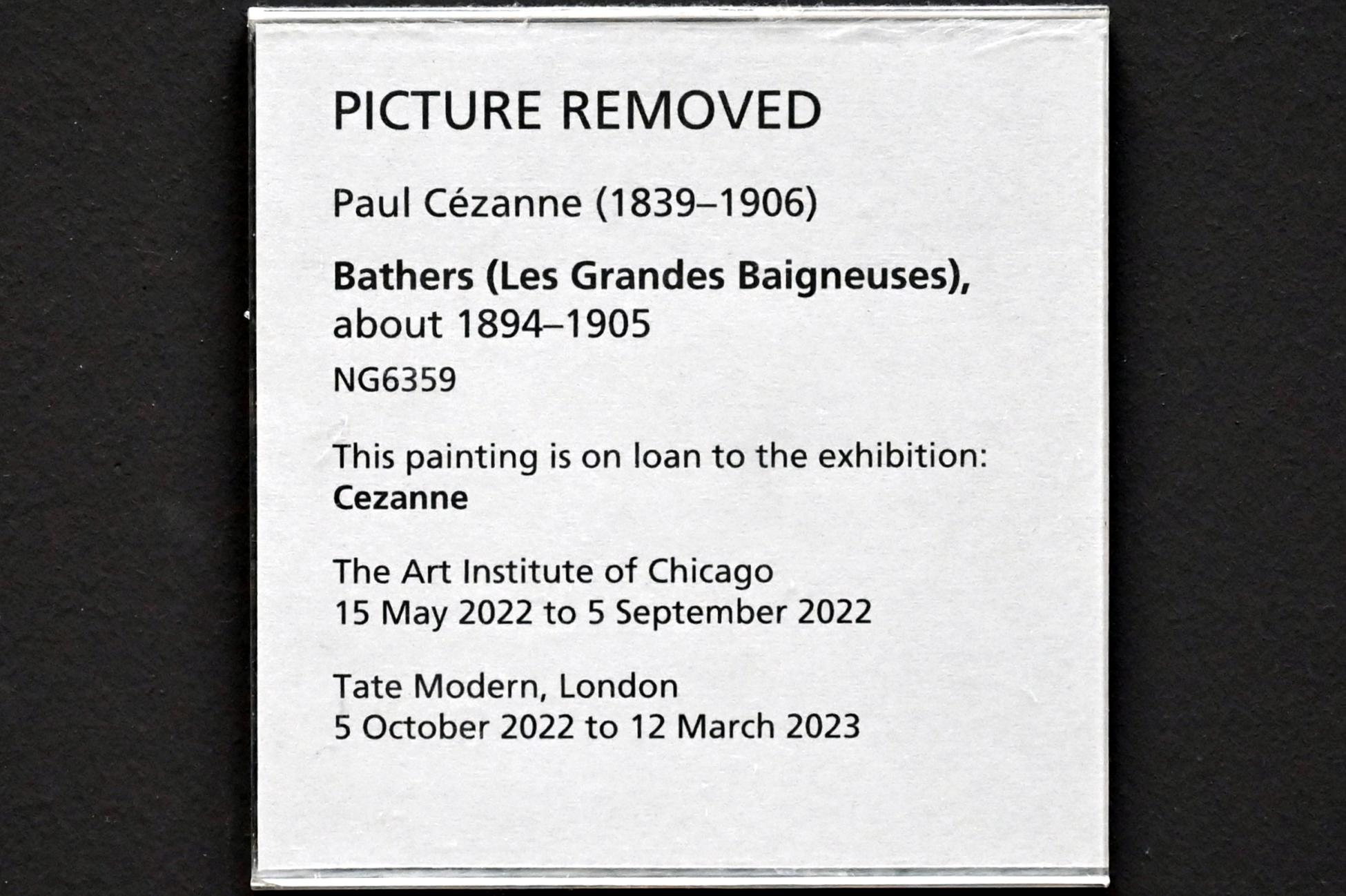 Paul Cézanne (1866–1906), Die Großen Badenden, London, National Gallery, Saal 41, um 1894–1905