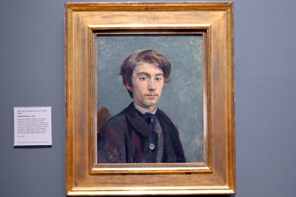 Henri de Toulouse-Lautrec (1880–1897), Porträt des Emile Bernard, London, National Gallery, Saal 40, 1886
