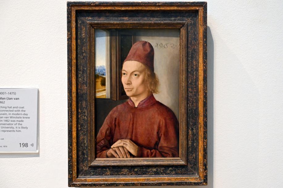 Dieric Bouts d.Ä. (1455–1475), Porträt eines Mannes (Jan van Winckele?), London, National Gallery, Saal 63, 1462