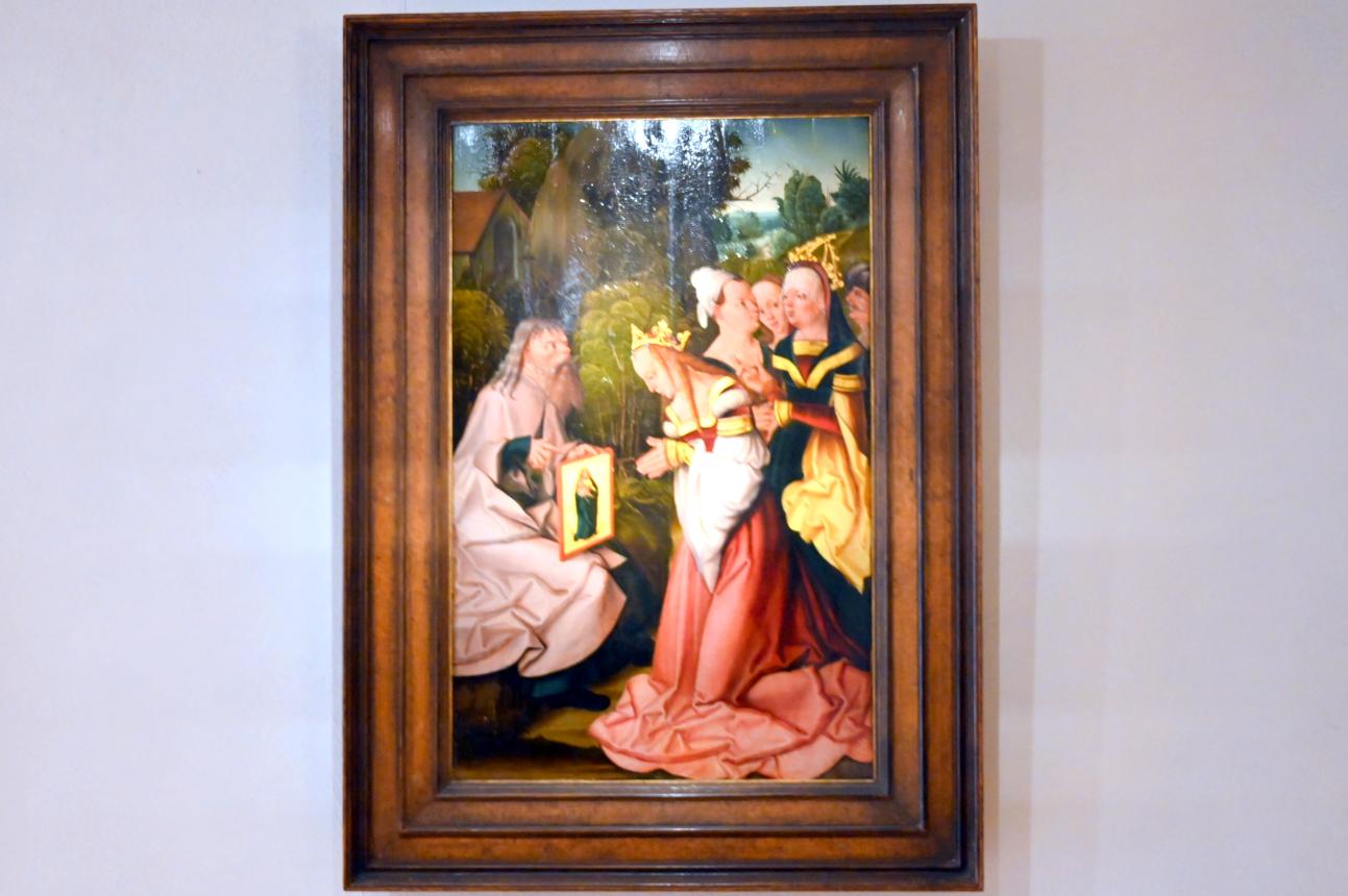 Meister des Leitmeritzer Altars (1500–1515), Der Einsiedler bekehrt die hl. Katharina, Coburg, Kunstsammlungen der Veste Coburg, Steinerne Kemenate, 1515
