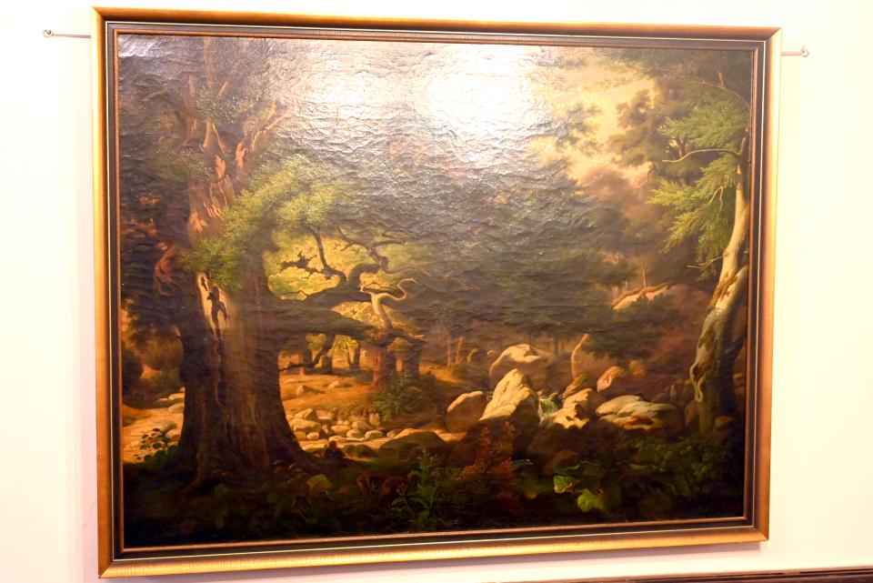 Georg Hohlweg (1832–1840), Waldszene mit rastendem Wanderer, Coburg, Kunstsammlungen der Veste Coburg, Fremdenkorridor, um 1840