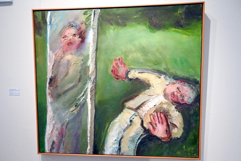 Klaus Fußmann (1967–2004), Selbst im Spiegel und Sprung aus, Schleswig, Landesmuseum für Kunst und Kulturgeschichte, Galerie der Klassischen Moderne, 1986
