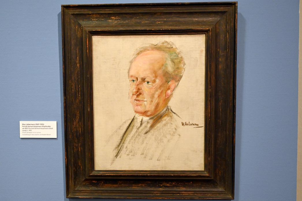 Max Liebermann (1872–1929), Porträt Gerhart Hauptmann (Kopfstudie), Schleswig, Landesmuseum für Kunst und Kulturgeschichte, Kunst im 20. Jh., um 1912
