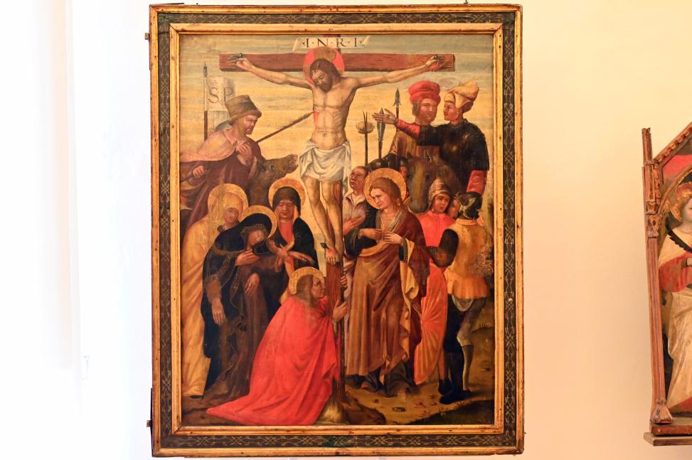 Antonio di Guido Alberti da Ferrara (1412–1438), Kreuzigung, Urbino, ehem. Oratorio di Sant'Antonio Abate, jetzt Urbino, Galleria Nazionale delle Marche, Saal 6, 1438