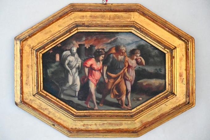 Raffael (Kopie) (1520), Lot und seine Töchter auf der Flucht, Urbino, Diözesanmuseum Albani, Saal 5, 16. Jhd.