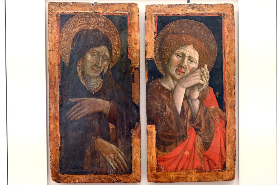 Giovanni Francesco da Rimini (1445), Schmerzhafte Muttergottes und trauernder Johannes, Rimini, Stadtmuseum, Obergeschoss Saal 9, Undatiert