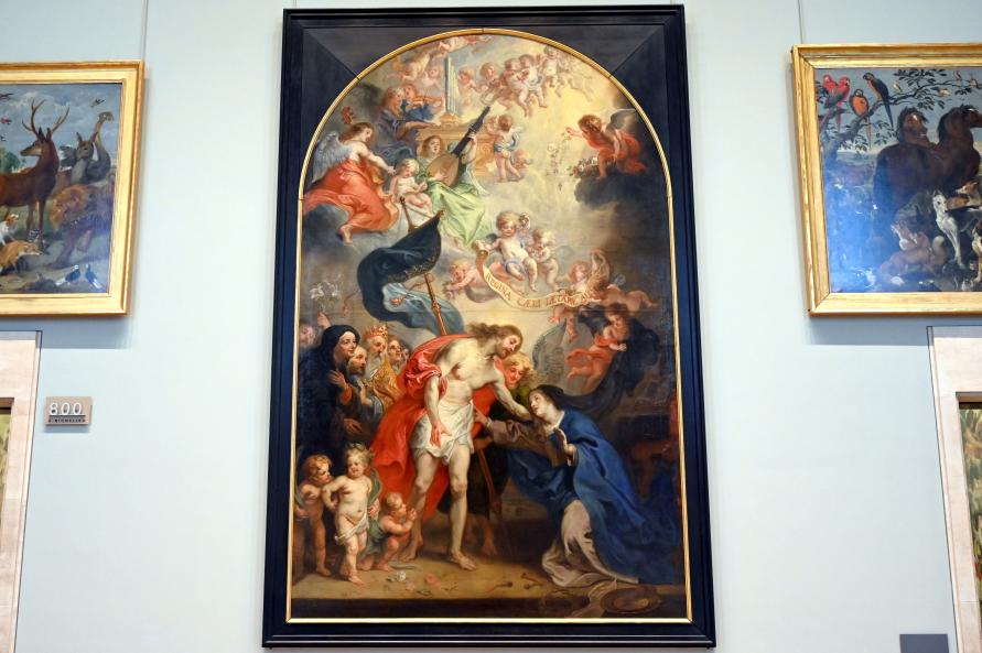 Theodoor van Thulden (1640–1641), Der auferstandene Christus, Überwinder des Todes, erscheint der Jungfrau Maria, Königin des Himmels, Paris, Musée du Louvre, Saal 800, 1641–1642