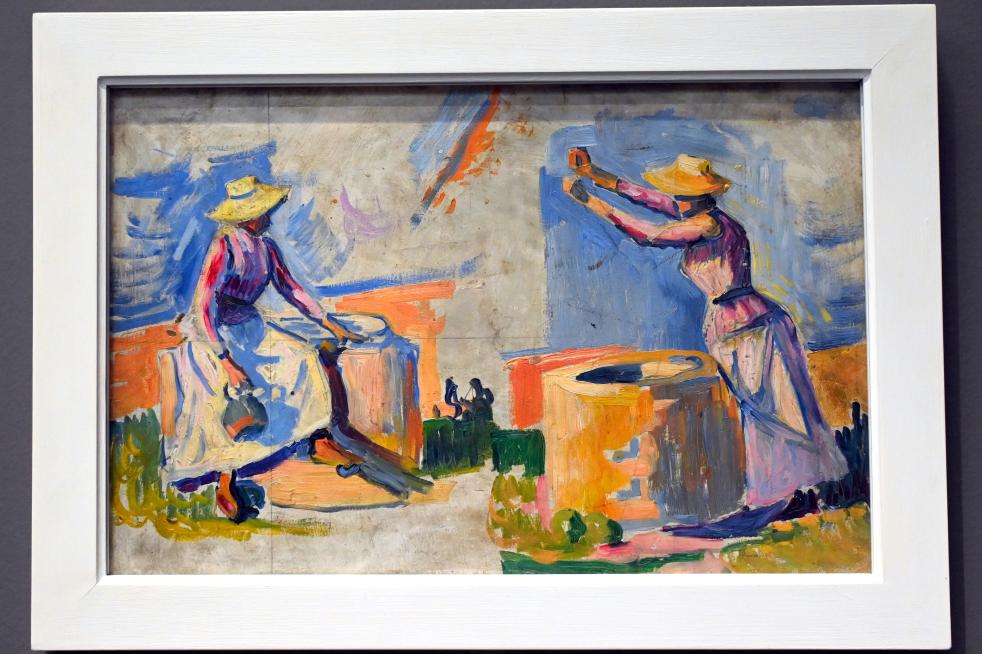 Paul Signac (1883–1933), Frauen am Brunnen, Skizze II, Paris, Musée d’Orsay, 1892, Bild 1/2