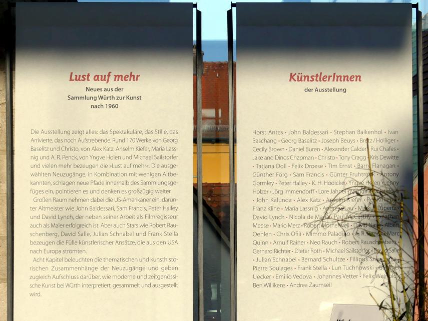 Schwäbisch Hall, Kunsthalle Würth, Ausstellung "Lust auf mehr" vom 30.09.2019 - 20.09.2020, Bild 2/2