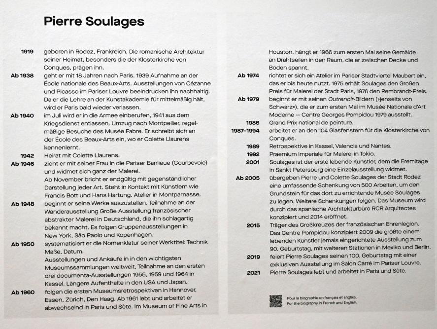 Chemnitz, Kunstsammlungen am Theaterplatz, Ausstellung "Soulages" vom 28.03.-25.07.2021, Bild 3/5