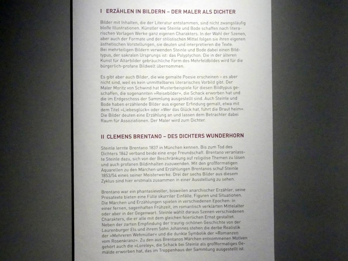 München, Sammlung Schack, Ausstellung "Erzählen in Bildern" vom 22.11.2018-10.03.2019, Saal 18, Bild 2/2