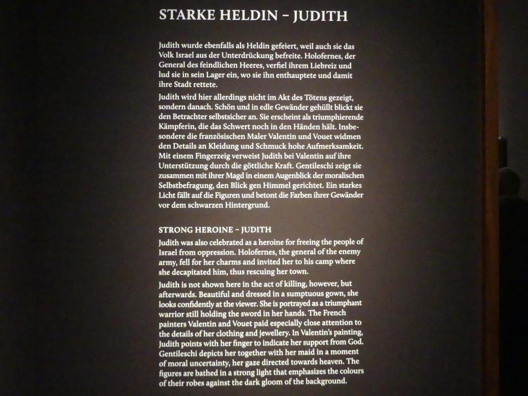 München, Alte Pinakothek, Ausstellung "Utrecht, Caravaggio und Europa" vom 17.04.-21.07.2019, Helden: Judith und Holofernes