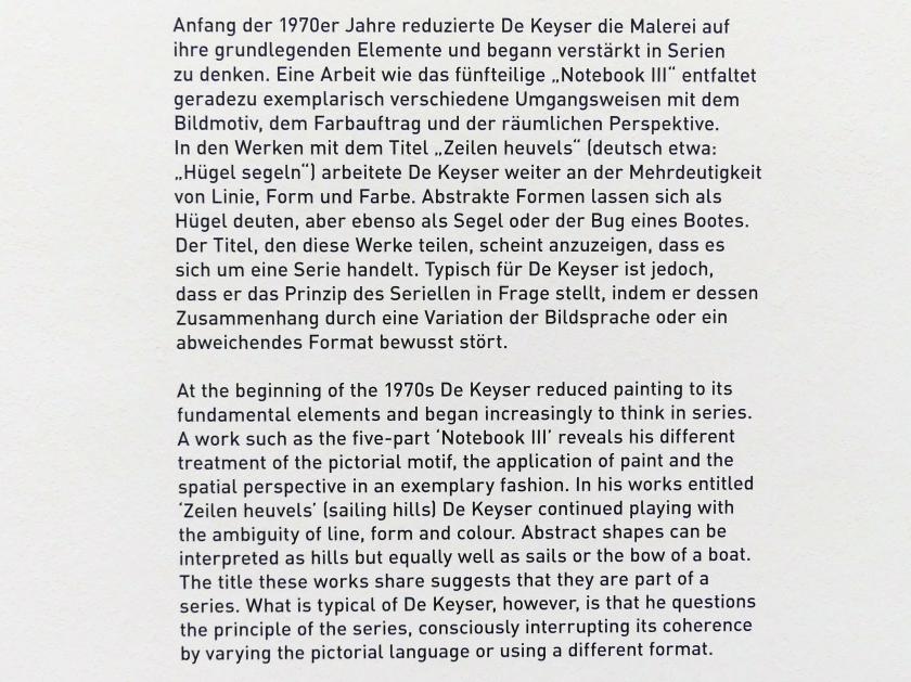 München, Pinakothek der Moderne, Ausstellung "Raoul De Keyser – Œuvre" vom 05.04.-08.09.2019, Saal 23, Bild 3/3