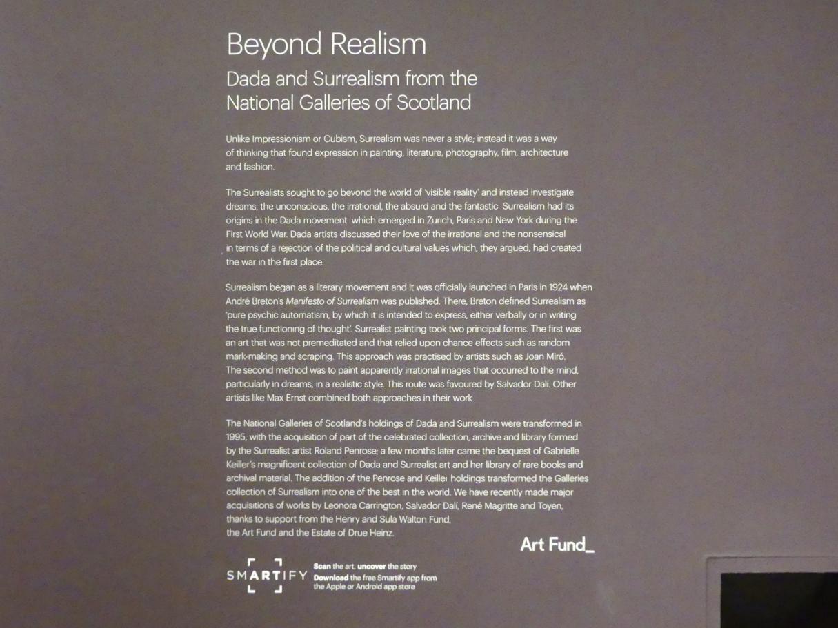 Edinburgh, Scottish National Gallery of Modern Art, Gebäude One, Saal 20: jenseits des Realismus - Dada und Surrealismus, Bild 3/4