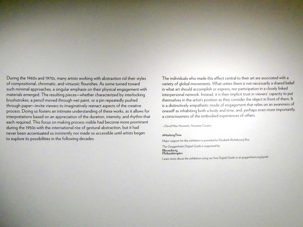 New York, Solomon R. Guggenheim Museum, Marking Time: Process in Minimal Abstraction, Bild 2/5