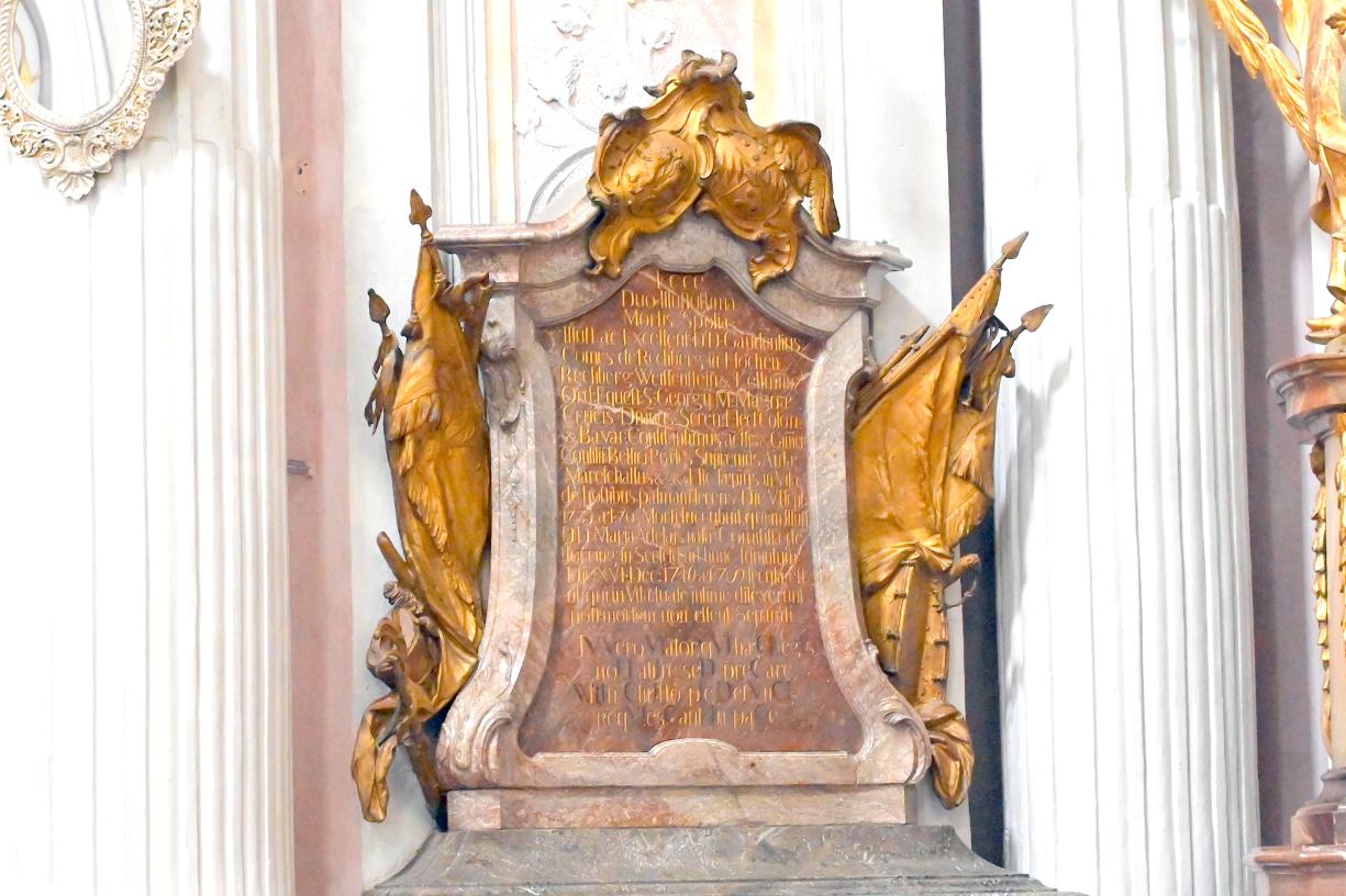 Johann Baptist Straub (1731–1777), Epitaph für Graf Gaudentius von Rechberg und dessen Gemahlin Maria Adelaide, geb. Gräfin von Törring-Seefeld, München, Dreifaltigkeitskirche, 1746
