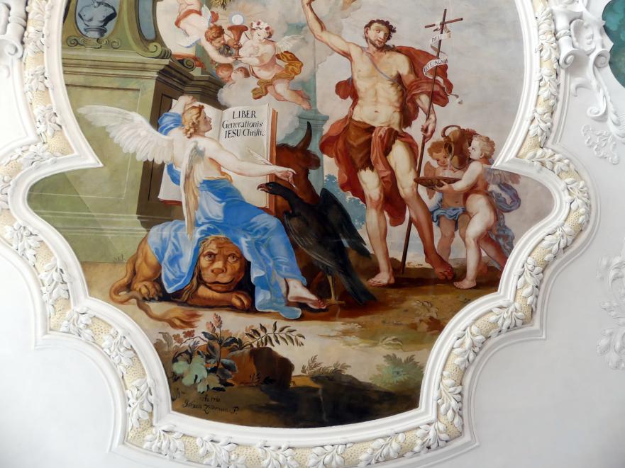Johann Baptist Zimmermann (1701–1757), Fresken, Buxheim, ehemalige Reichskartause, jetzt Salesianerkloster, Bibliothek, 1710, Bild 8/8